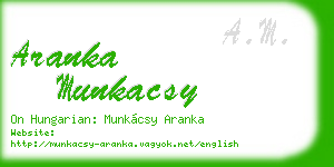 aranka munkacsy business card